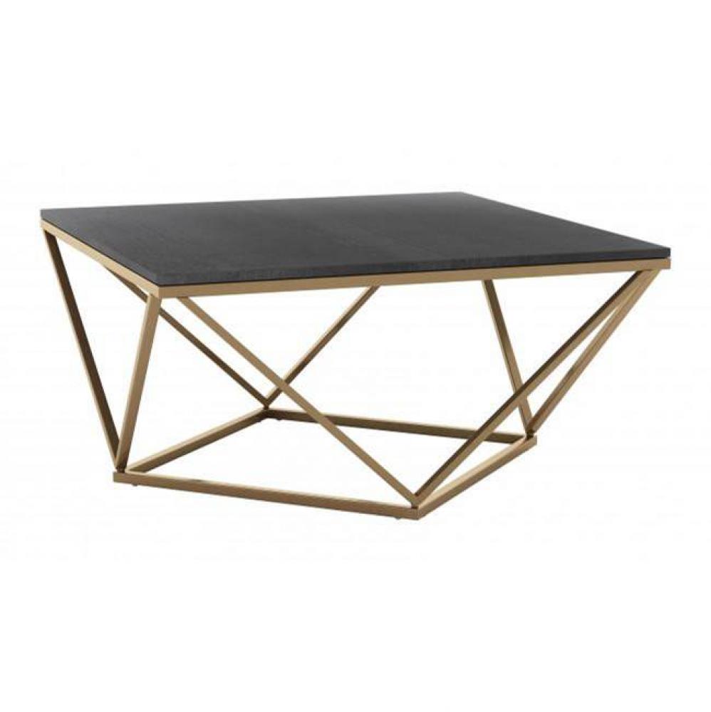 Verona Marble Coffee Table Black and Gold