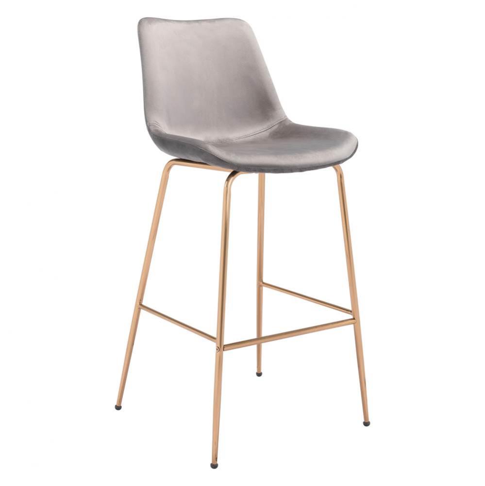 Tony Bar Chair Gray and Gold