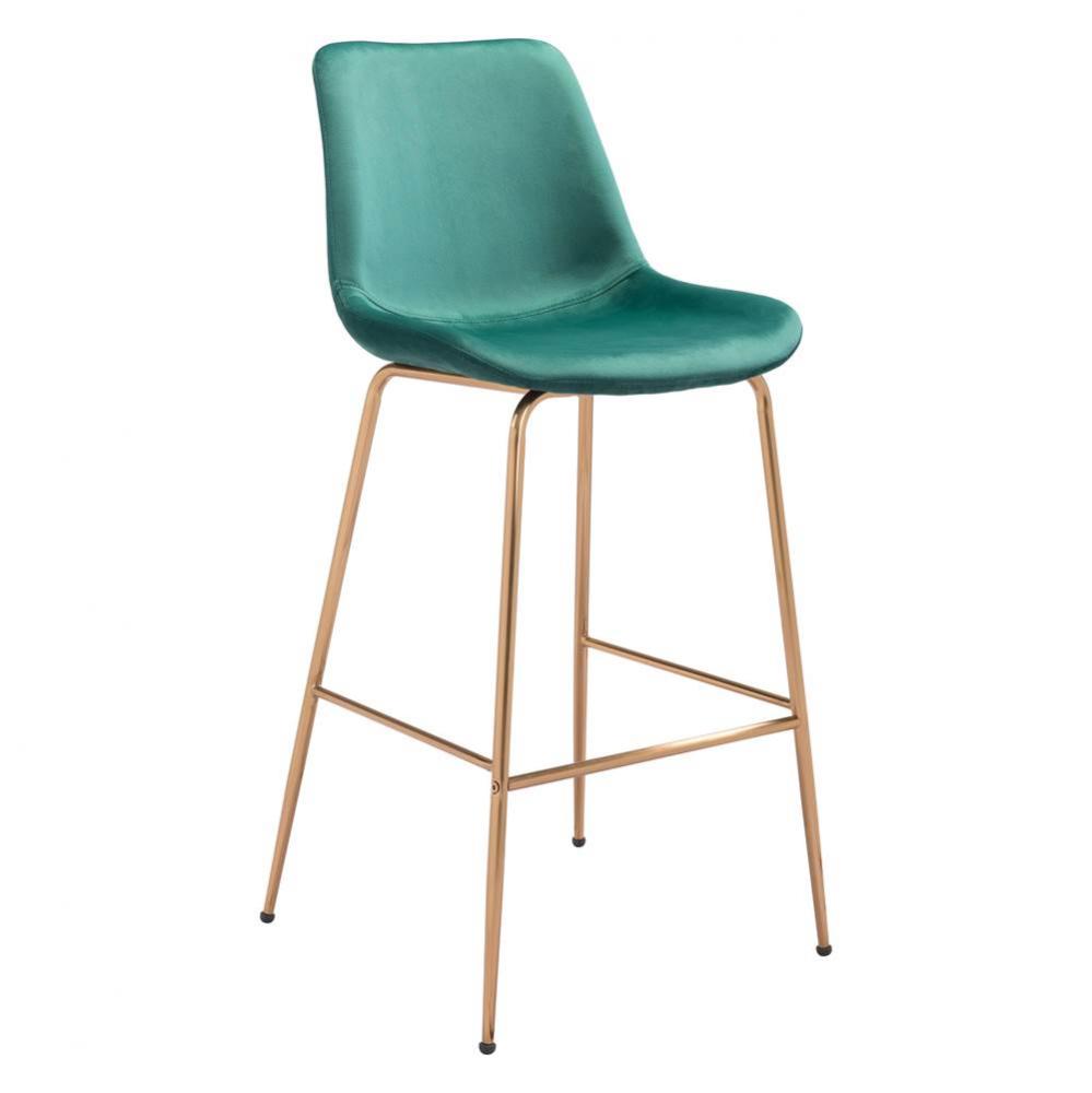 Tony Bar Chair Green and Gold