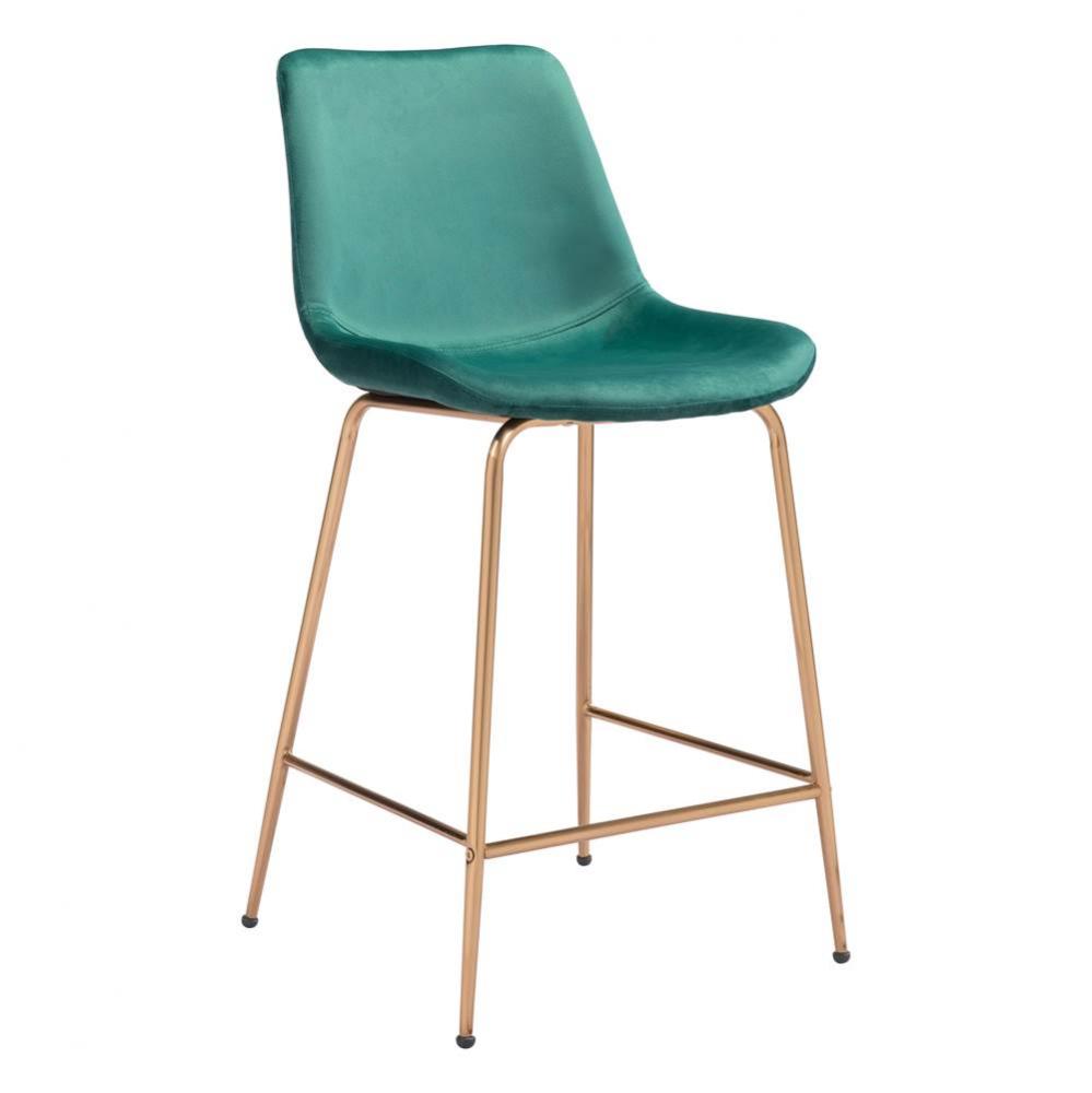 Tony Counter Chair Green and Gold