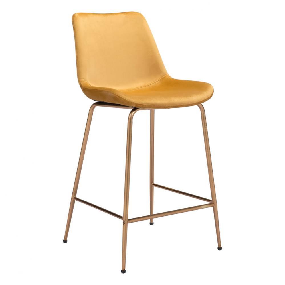 Tony Counter Chair Yellow and Gold