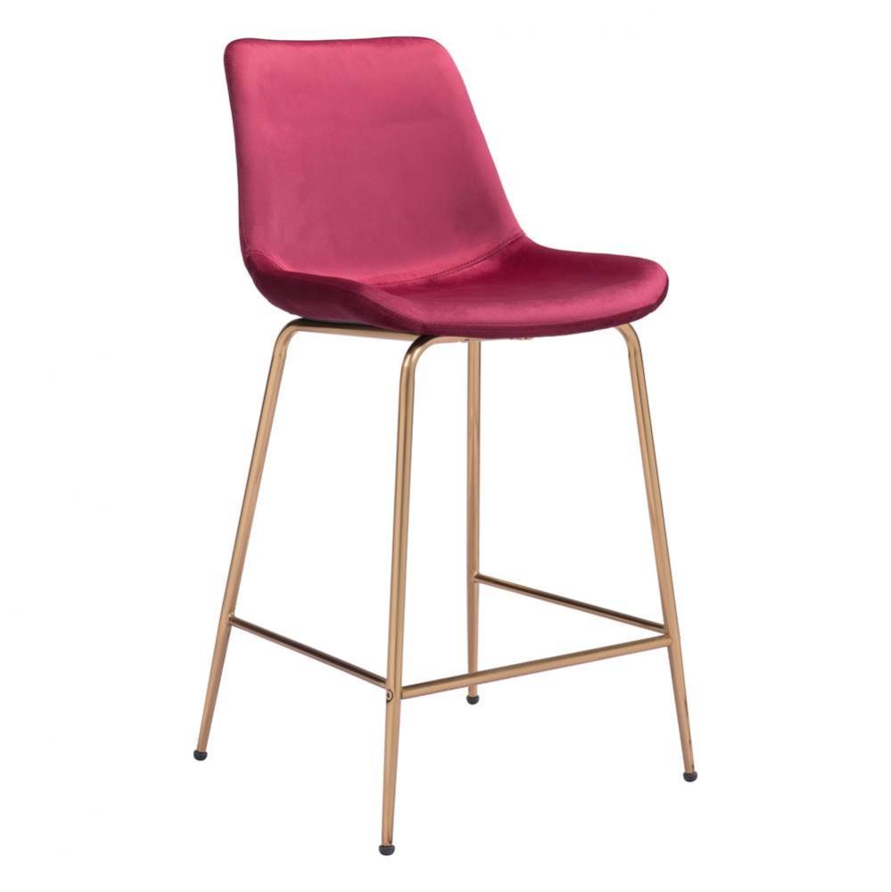 Tony Counter Chair Red and Gold