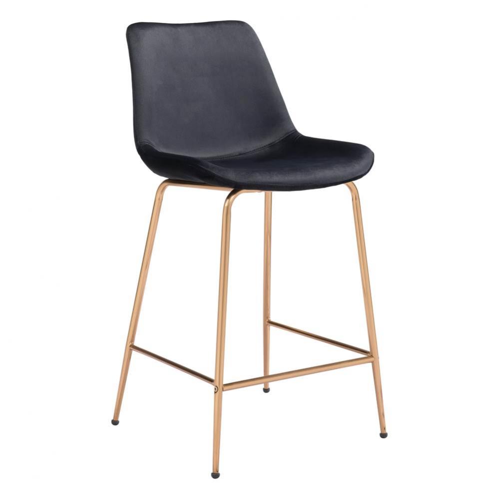 Tony Counter Chair Black and Gold