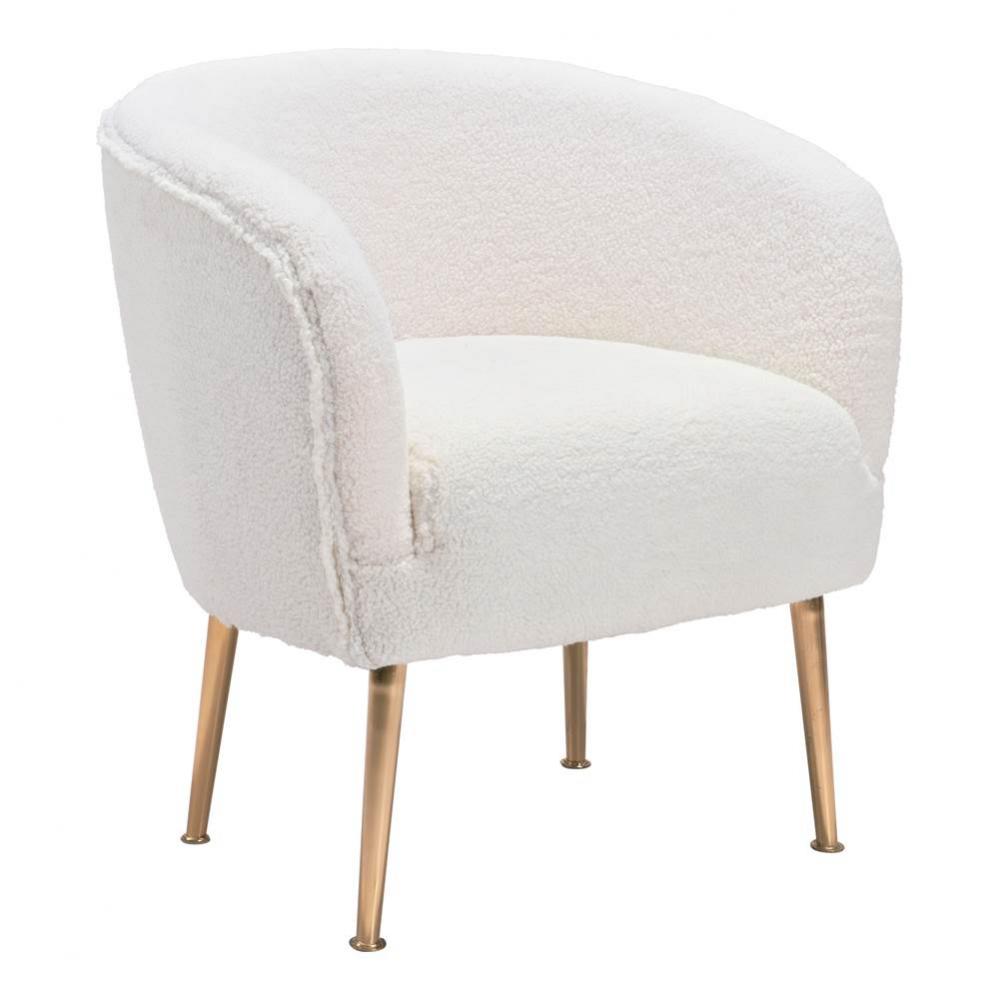 Sherpa Accent Chair Beige and Gold