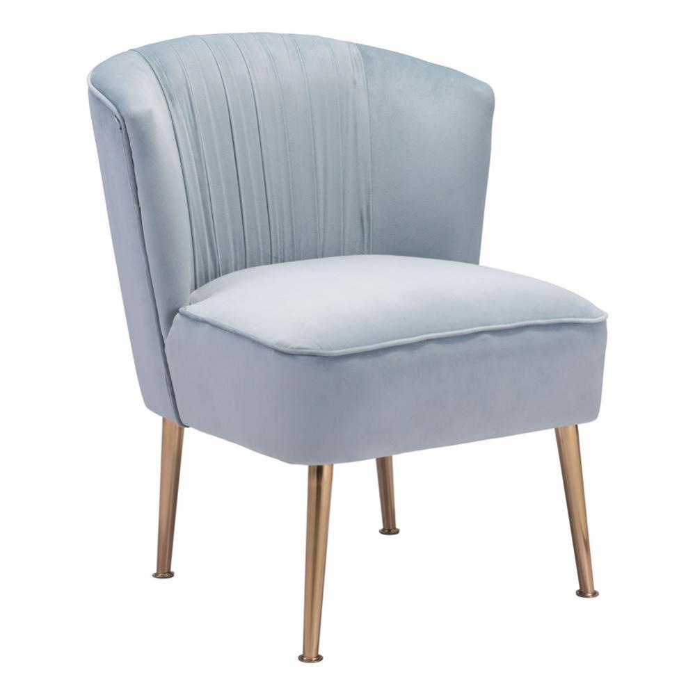 Andes Accent Chair Blue and Gold