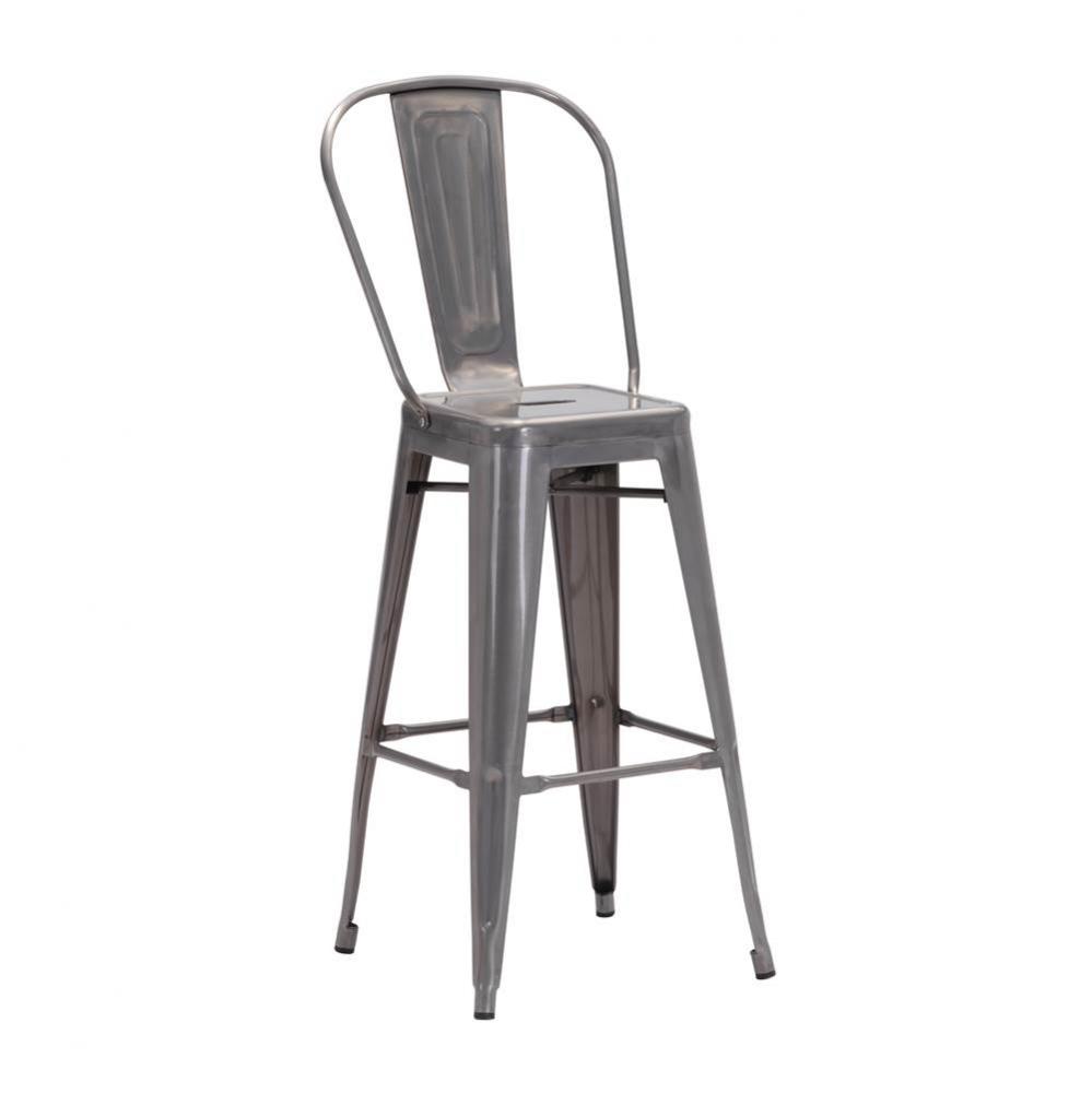 Elio Bar Chair Gunmetal (Set of 2)