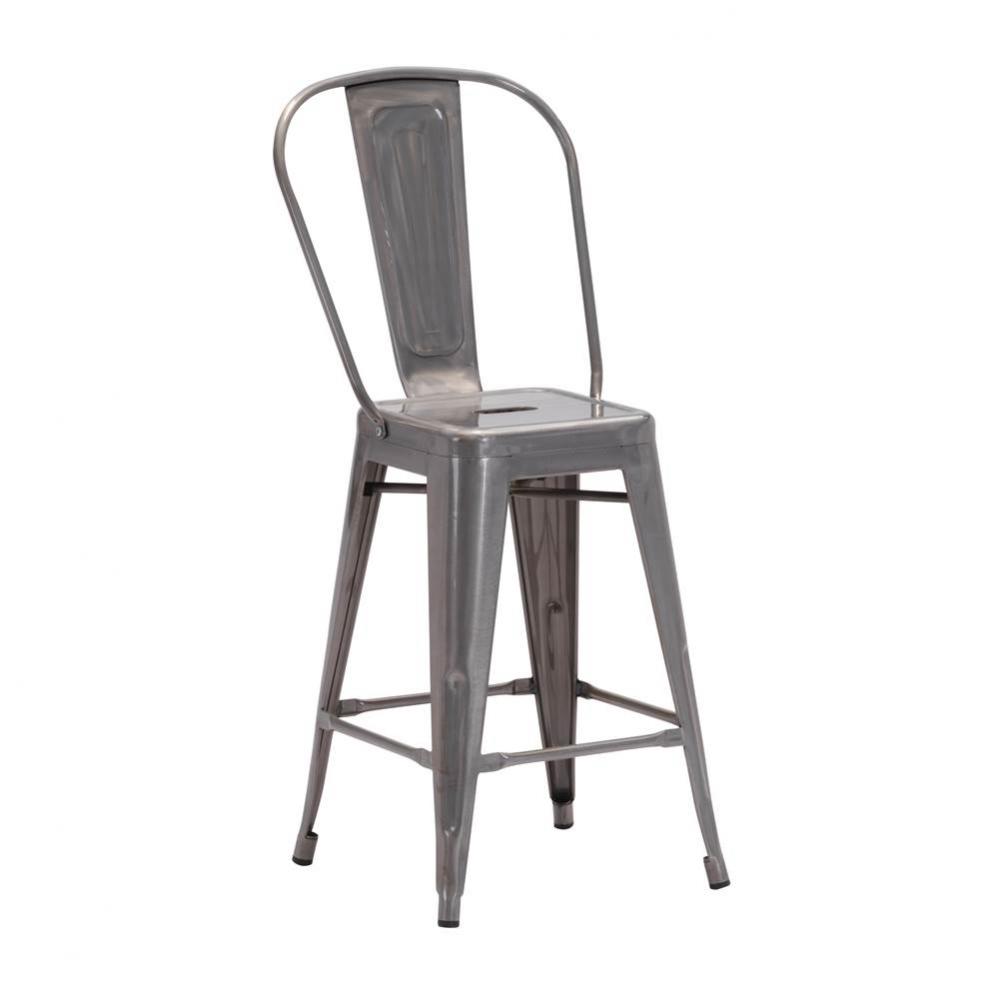 Elio Counter Chair Gunmetal (Set of 2)