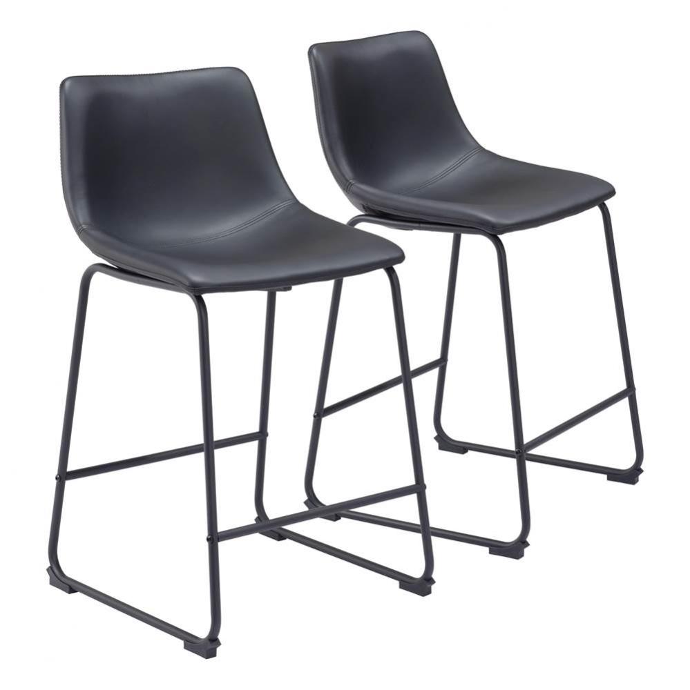 Smart Counter Chair (Set of 2) Black