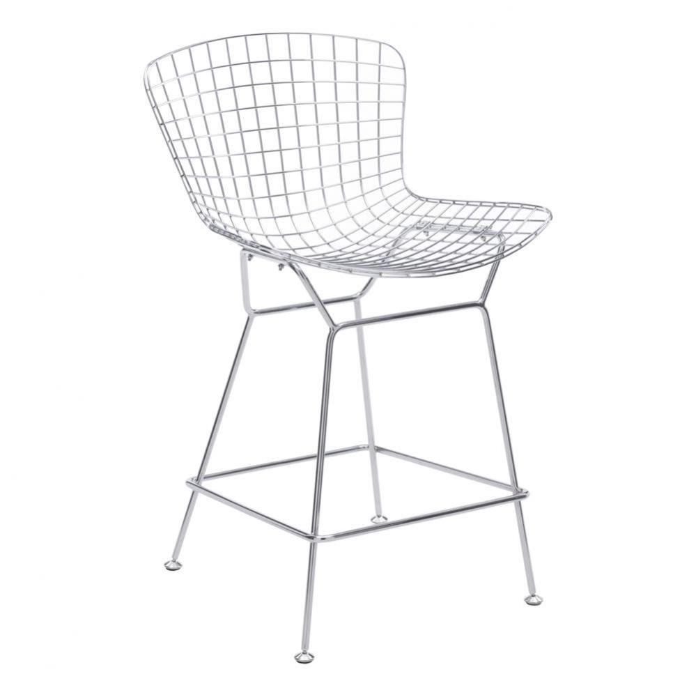 Wire Counter Chair (Set of 2) Chrome