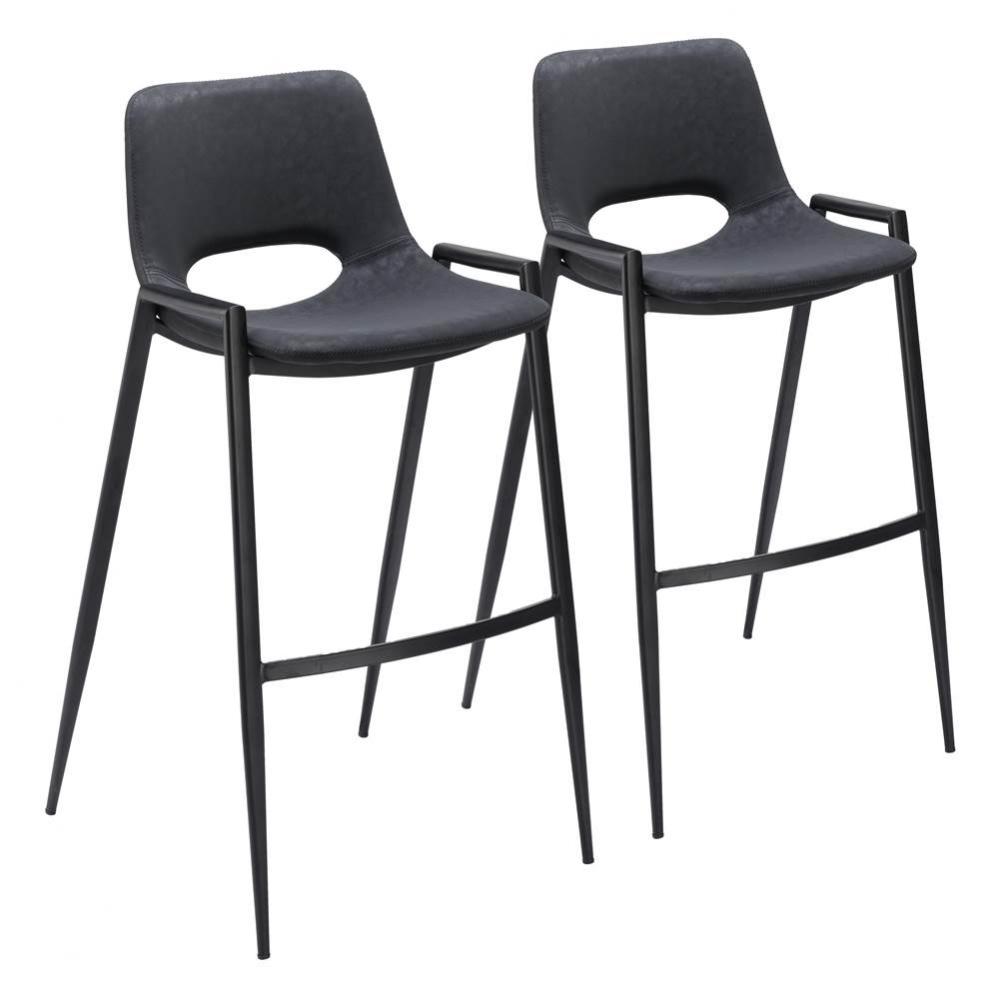 Desi Barstool Chair (Set of 2) Black