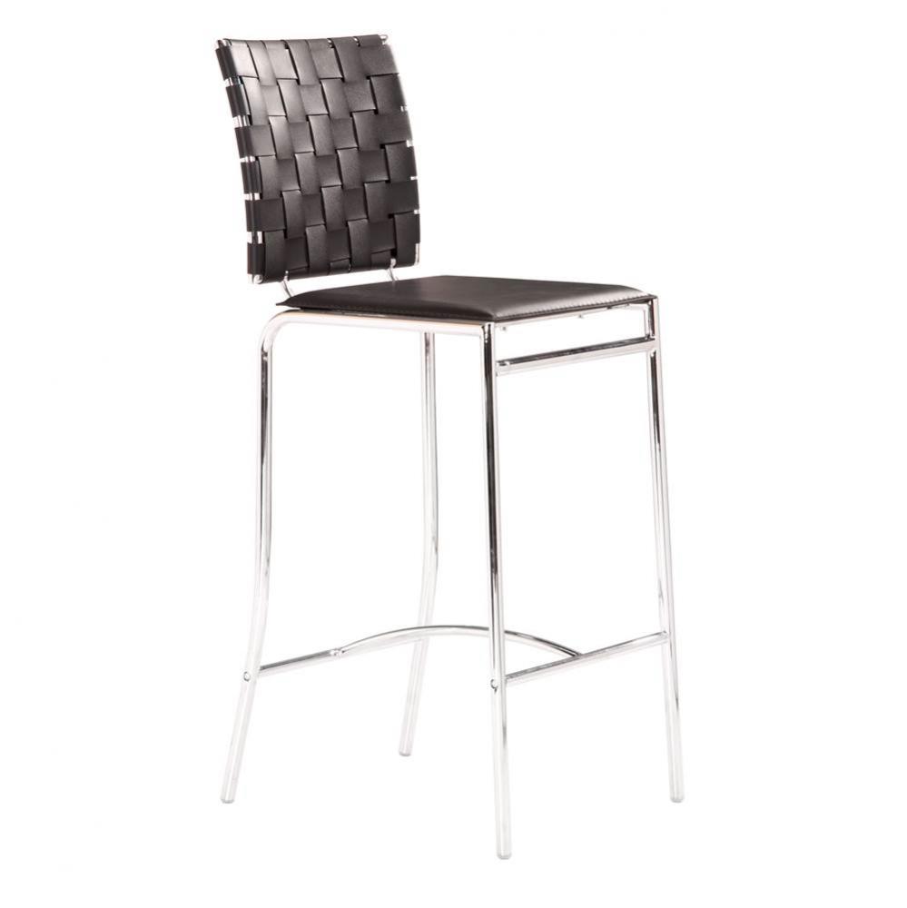 Criss Cross Counter Chair (Set of 2) Black