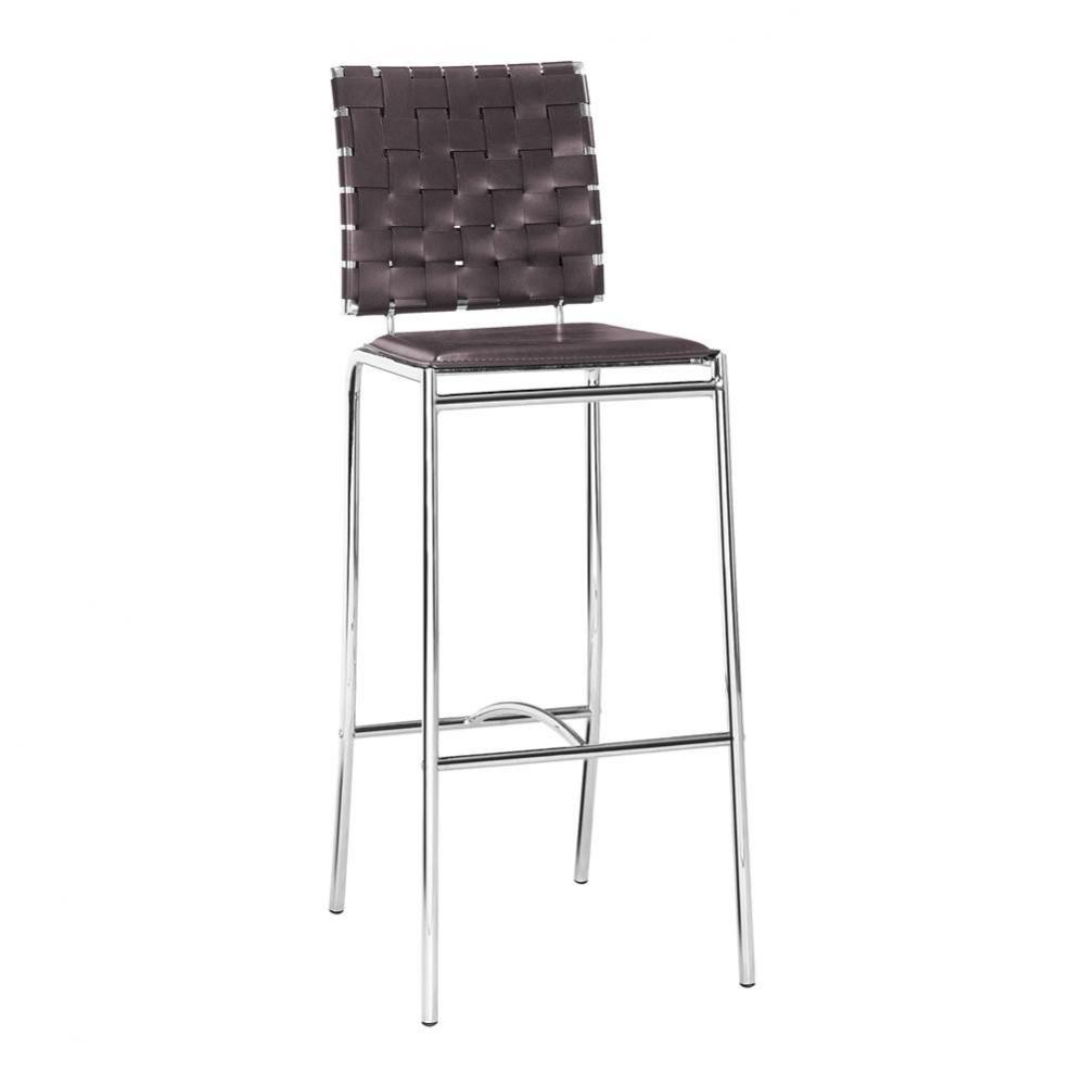 Criss Cross Bar Chair (Set of 2) Espresso