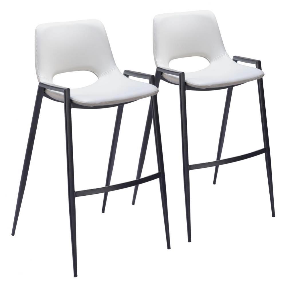 Desi Barstool Chair (Set of 2) White