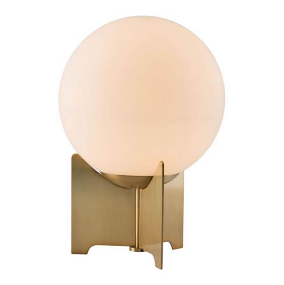 Pearl Table Lamp White and Brushed Brass