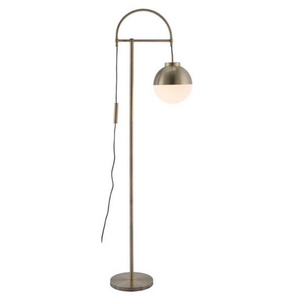 Waterloo Floor Lamp White and Brushed Bronze