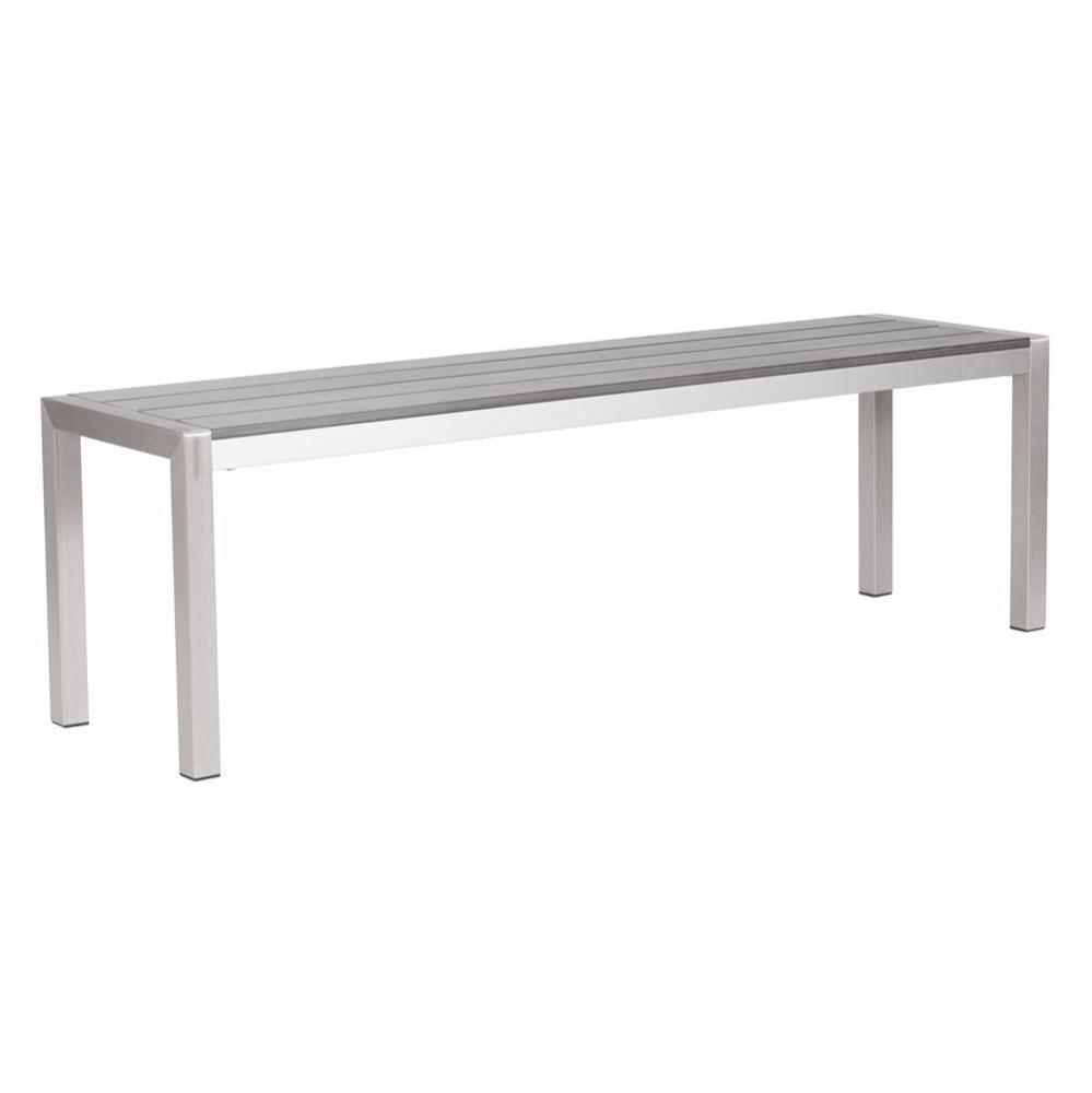 Metropolitan Double Bench Brushed Aluminum