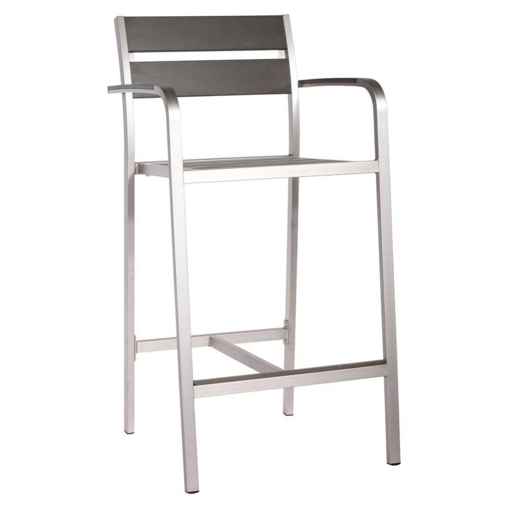 Megapolis Bar Arm Chair Brushed Aluminum (Set of 2)