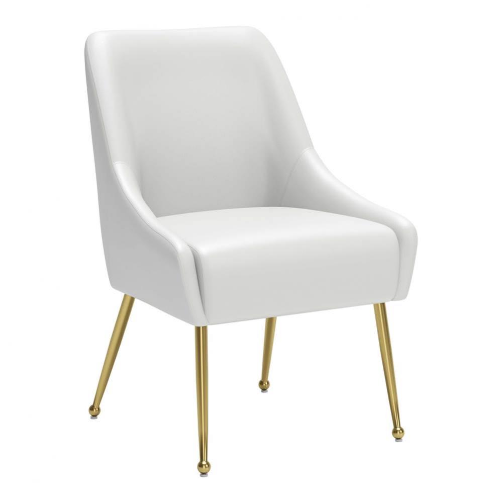 Maxine Dining Chair White and Gold