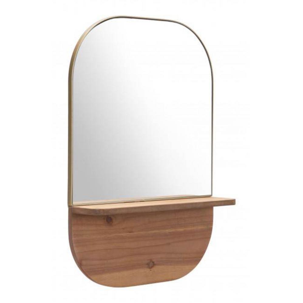 Meridian Shelf Mirror Gold and Brown