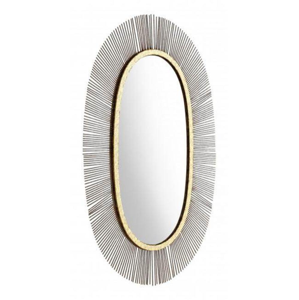 Juju Oval Mirror Black and Gold