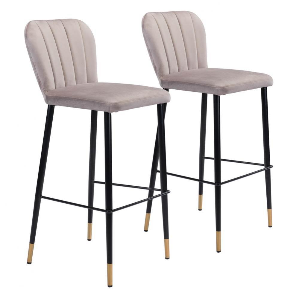 Manchester Bar Chair (Set of 2) Gray