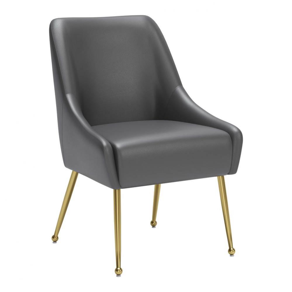 Maxine Dining Chair Gray and Gold