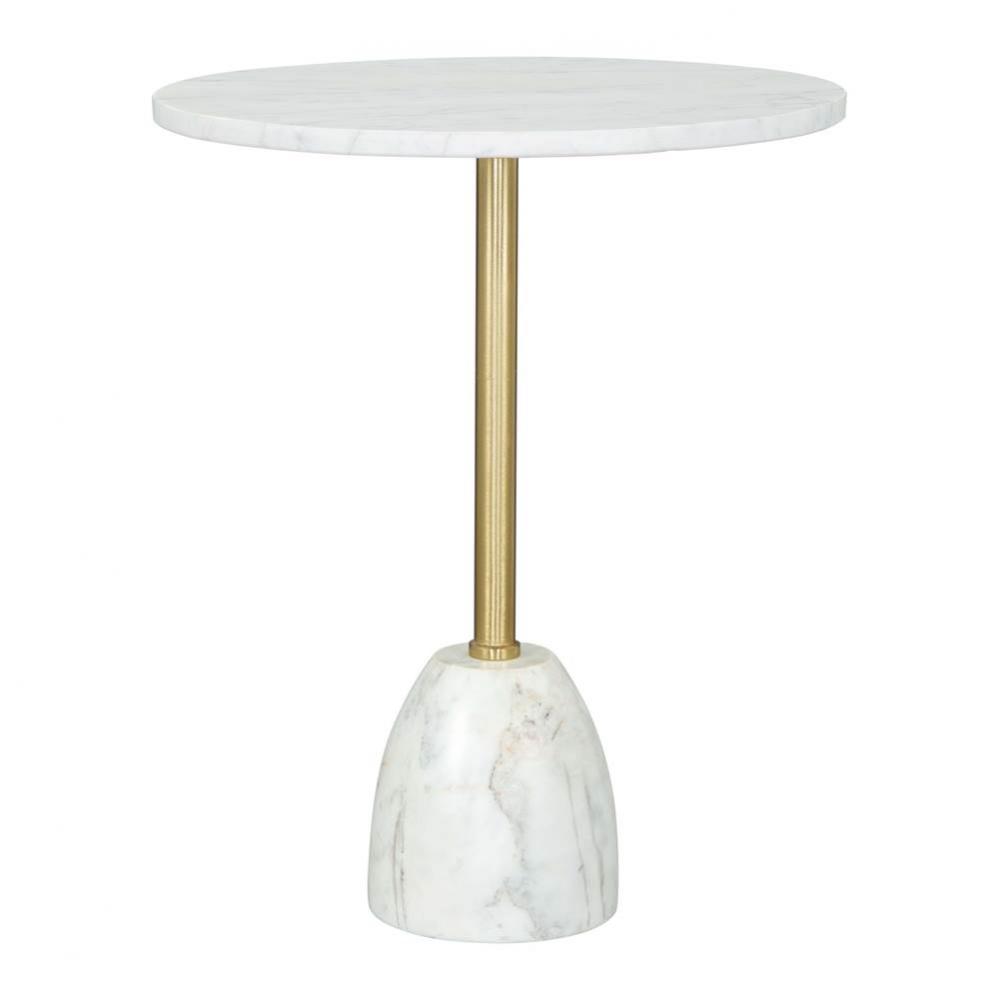 Cynthia Side Table White and Gold