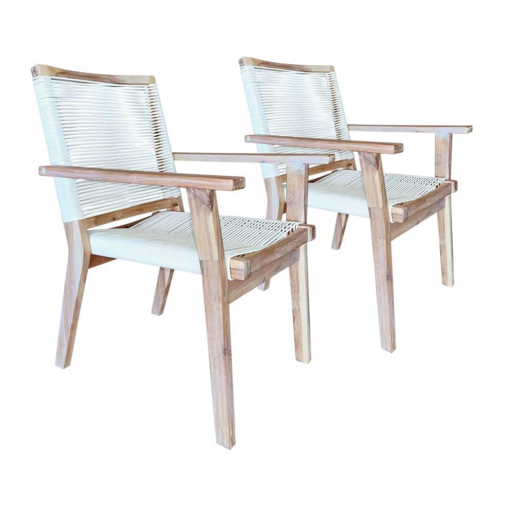 North Port Dining Chair (Set of 2) White Wash and White