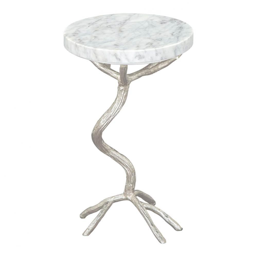 Joel Side Table White and Silver