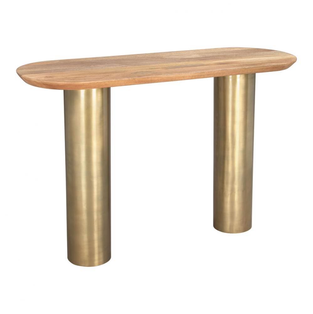 Vuite Console Table Natural and Brass