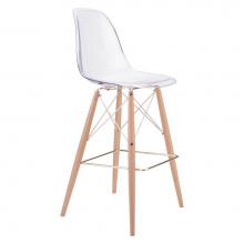 Zuo 100261 - Shadow Bar Chair Clear, Natural & Gold