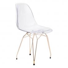 Zuo 100262 - Shadow Dining Chair Clear & Gold (Set of 2)