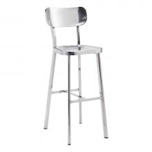 Zuo 100303 - Winter Bar Chair Polished Stainless Steel