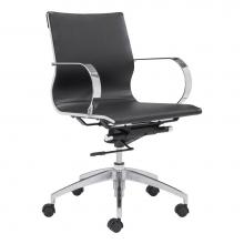 Zuo 100374 - Glider Low Back Office Chair Black