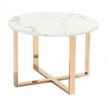 Zuo 100655 - Globe End Table White and Gold