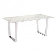 Zuo 100707 - Atlas Dining Table White and Silver