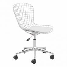 Zuo 100948 - Wire Office Chair Chrome and White Cushion