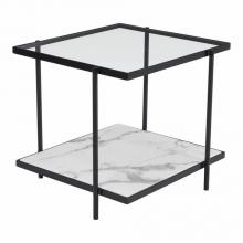 Zuo 100994 - Winslett End Table Clear, White & Matte Black