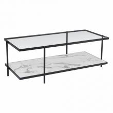 Zuo 100995 - Winslett Coffee Table Clear, White & Matte Black