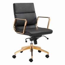 Zuo 101017 - Scientist Low Back Office Chair Black & Gold