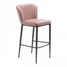 Zuo 101175 - Tolivere Bar Chair Pink Velvet (Set of 2)