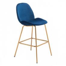 Zuo 101222 - Siena Bar Chair Dark Blue Velvet (Set of 2)