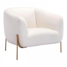Zuo 101258 - Micaela Arm Chair Ivory and Gold