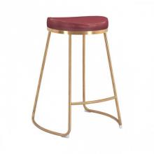 Zuo 101261 - Bree Counter Stool (Set of 2) Burgundy and Gold