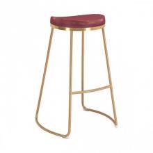Zuo 101264 - Bree Barstool (Set of 2) Burgundy and Gold