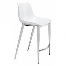 Zuo 101408 - Magnus Counter Chair (Set of 2) White and Silver