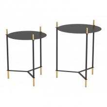 Zuo 101471 - Set of 2 Jerry Side Tables Black and Gold