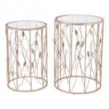 Zuo 101474 - Set of 2 Sage Side Tables Clear and Gold