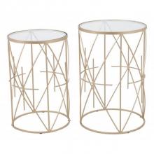 Zuo 101475 - Set of 2 Hadrian Side Tables Gold and Clear