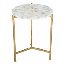 Zuo 101502 - Haru Side Table White and Gold